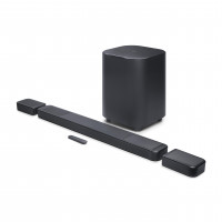 JBL Bar 1300XMK2-Sistema de barra de sonido de 11.1.4 canales con parlantes envolventes desmontables y Dolby Atmos® y DTS:X®, potencia de salida máxima de 1570 W y un subwoofer inalámbrico de 12 (negro)