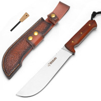 Hitdudu Machete con vaina de 13,78 pulgadas - Cuchillo de caza Bushcraft resistente, cuchillo multiusos para jardinería, camping, caza y bushcraft