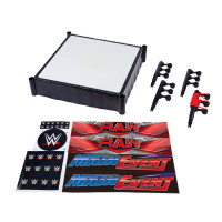 Mattel WWE Superstar Ring con etiquetas - Evento principal y RAW, tapete de anillo con resorte y cuerda elástica de tensión profesional