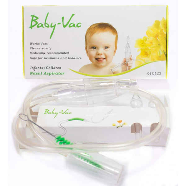 BABY-VAC Aspirador nasal para bebés clínicamente probado: aspirador nasal con cabezal de succión y cepillo de limpieza para un alivio seguro y suave