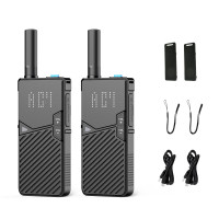 Belfone VX3 Air Walkie Talkie pequeño con radio DMR ultradelgada con pantalla oculta Dot Array, batería de iones de litio de alta capacidad de 2200 mAh combinada con ahorro de energía inteligente (paquete de 2)