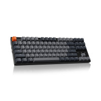Keychron K8 Teclado mecánico inalámbrico sin teclas para Mac, retroiluminación blanca, Bluetooth, multitarea, teclado para juegos con cable tipo C para Windows con interruptor marrón