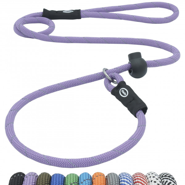 Hiado Correa Antideslizante para Perros Reflectante con Tope, Cuerda de Entrenamiento, sin Tirar, para Perros pequeños, medianos y Grandes, 5 pies, Lavanda