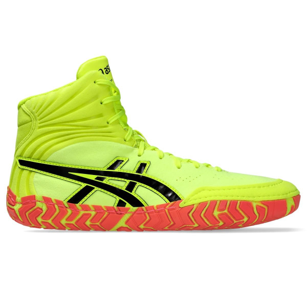 ASICS Aggressor 5 - Zapatos de lucha para hombre, 9,5, amarillo seguridad/negro
