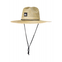 Quiksilver Pierside Straw Lifeguard Beach Sombrero de Sol de Paja para Hombre, Natural/Negro, Pequeño-Mediano EE. UU.