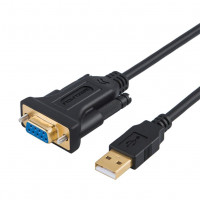 CableCreation [Paquete de 2] Adaptador USB a RS232 con chip PL2303 de 6.6 pies, USB 2.0 a RS232 hembra DB9 Cable convertidor serie para caja registradora, módem, escáner, cámaras digitales, CNC, 2M negro