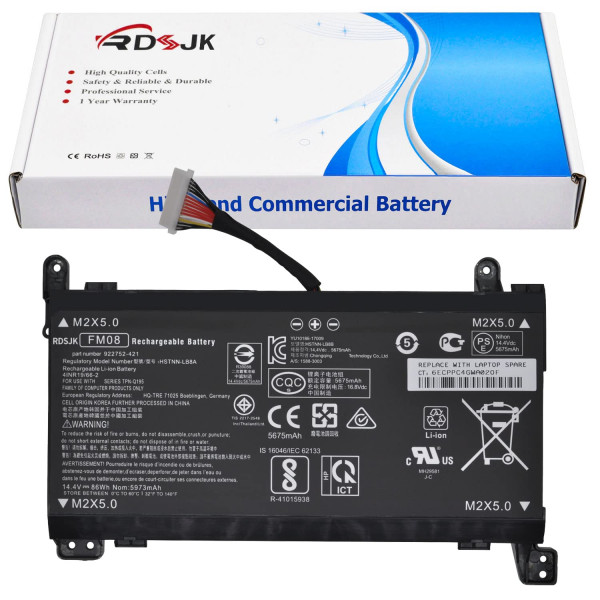 FM08 Batería para portátil HP Omen 17-AN008CA 17-AN013TX 17-AN014TX 17-AN014NG 17-AN020CA 17-AN030CA 17-AN124CL HSTNN-LB8B 922752-421 922753-421 922976-855 922977-855 Conector de 16 pines 14,4 V 86 Wh/5973 mAh