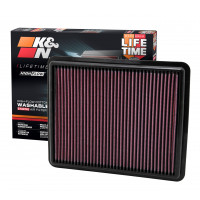Filtro de aire de motor de por vida original de alto flujo K&N: Aumento de potencia: Premium, Lavable: Compatible con Hyundia/KIA 2009-2017: (consulte la descripción del producto para modelos seleccionados), 33-2448