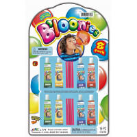 JA-RU Bloonies Paquete variado de globos mágicos de burbujas de plástico (8 tubos por paquete) | Niños Súper Elásticos | Inflar globos con pajita | Favores y regalos de fiesta Fidget Toy. 774-1A