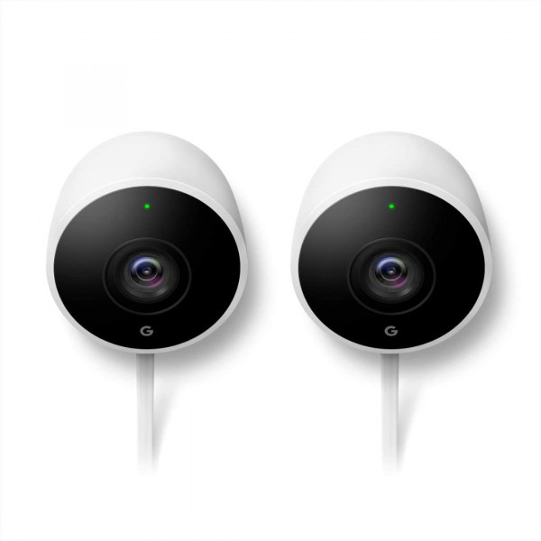 Google Nest Cam Outdoor 2-Pack - 1.ª generación - Cámara exterior resistente a la intemperie - Cámara de vigilancia con visión nocturna - Control con su teléfono