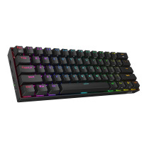 Redragon K530 Pro Draconic Teclado mecánico RGB 60% inalámbrico, BT/2,4 Ghz/con cable, 3 modos, 61 teclas, teclado compacto para juegos con enchufe Hot-Swap, PCB montado en placa de modificación libre e interruptor azul Clicky