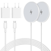 Cargador inalámbrico magnético, paquete de 2 cargadores Apple Magsafe de 10 pies, carga rápida Mag-Safe, cargador inalámbrico para iPhone con enchufe de carga para iPhone 16Pro Max/16Pro/16Plus/15Pro Max/15/14/13/12/AirPods3/Pro 2