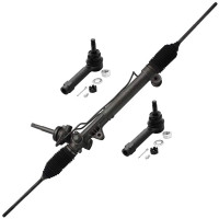 Detroit Axle - Kit de piñón y bastidor delantero de 3 piezas para Chevy Venture Olds Silhouette Pontiac Montana Trans Sport, 1 bastidor de dirección asistida completo y conjunto de piñón, 2 extremos de barra de acoplamiento exterior de repuesto