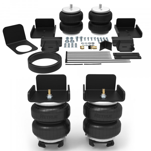 RETRUE Kit de suspensión de bolsas de aire traseras compatible con remolque de camión Chevrolet Chevy Silverado GMC Sierra 1500 2019-2025, 5000 libras de capacidad de nivelación de carga, reemplazo para Firestone 2609