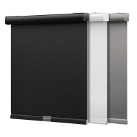 SMONTER Persianas enrollables opacas inalámbricas para ventanas, persianas enrollables con cenefa, alto sombreado y protección UV, 70 pulgadas de ancho x 72 pulgadas de alto, color negro