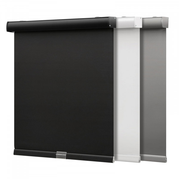 SMONTER Persianas enrollables opacas inalámbricas para ventanas, persianas enrollables con cenefa, alto sombreado y protección UV, 70 pulgadas de ancho x 72 pulgadas de alto, color negro