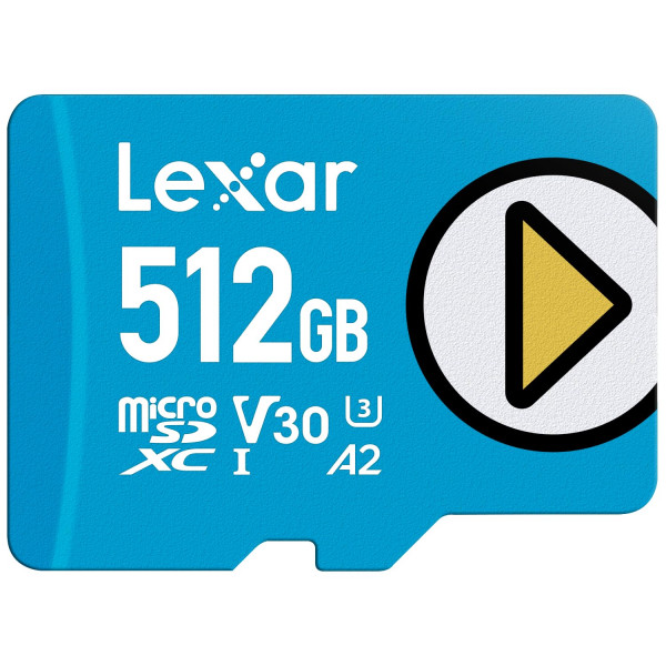Tarjeta Micro SD Lexar Play Blue de 512 GB, UHS-I, C10, U3, V30, A2, 4K, tarjeta de memoria microSDXC de hasta 160 MB/s, almacenamiento ampliado para Nintendo-Switch 1, dispositivos de juegos, teléfonos inteligentes, tabletas (LMSPLBL512G-BNNNU)