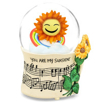 Caja de música de girasol Globo de nieve, para mamá, esposa, novia, abuela, mujer, niña, aniversario, cumpleaños, caja musical de globo de nieve con flores y juego de luces You are My Sunshine