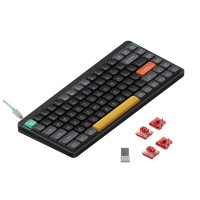 NuPhy Air75 V2 Teclado mecánico portátil de perfil bajo 75%, teclado inalámbrico, compatible con teclados Bluetooth Bluetooth/2.4G/USB-C RGB, compatible con sistemas Windows/Mac OS/Linux-Interruptor Gateron Cowberry