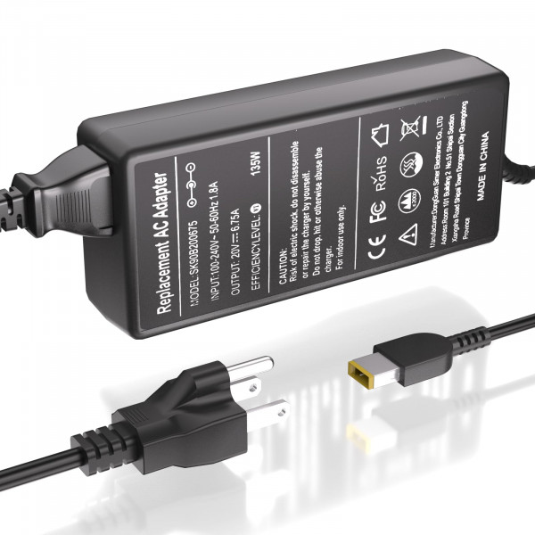 Urabiu Cargador de CA de 135 W para Lenovo Ideapad Gaming 3 Series 3-15 Yoga Slim 7 9 IdeaPad Y50-70 Y40-70 Y700 ThinkPad T440p T540p T570 W540 Legion Y50 Y520 Y530 Cable adaptador de fuente de alimentación para computadora portátil de 135 vatios