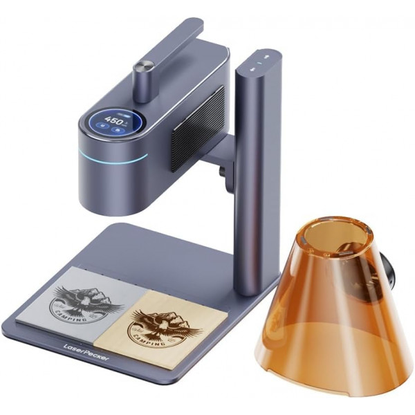Grabador láser dual LaserPecker LP4, grabado portátil 8K a 240 000 mm/min, interruptor automático IR/diodo para metal/madera/acrílico, repetición de pantalla inteligente y área de 160 x 120 mm, juego básico