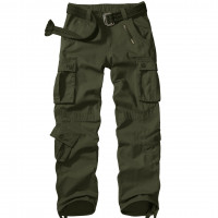 Pantalones militares casuales BDU para hombre, pantalones de trabajo tácticos del ejército salvaje ACU Rip Stop Camo Cargo pantalones con 8 bolsillos (7533 verde militar, 44)