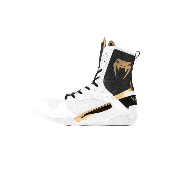 Zapatos de Boxeo Venum Elite - Blanco/Negro-Oro