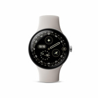 Google Pixel Watch 4 (45 mm) - Reloj inteligente Android con frecuencia cardíaca y seguimiento del sueño - Batería de 40 horas - Seguimiento de actividad física - Google AI - Caja de aluminio plateado pulido - Correa activa de porcelana - Wi-Fi