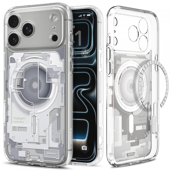 Spigen Ultra Hybrid MagFit Funda de impresión digital directa para iPhone 17 Pro Max [Diseño personalizado][Compatible con Magsafe] - Zero One Blanco