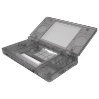 eXtremeRate Carcasa Completa de Repuesto Negra Transparente para Nintendo DS Lite, Funda Personalizada para Consola Portátil con Botones, Lente de Pantalla para Nintendo DS Lite NDSL - Consola NO Incluida