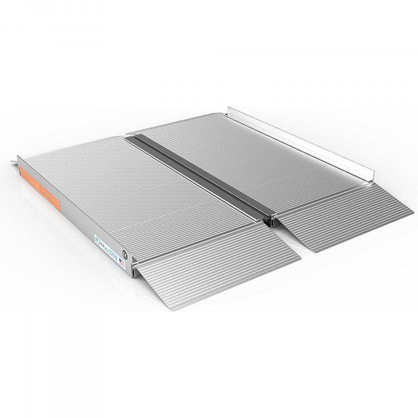 EZ-ACCESS - Rampa portátil para silla de ruedas - Rampa para discapacitados para el hogar, rampas portátiles para sillas de ruedas con asas ergonómicas, banda de rodadura extruida y placas de transición inferiores autoajustables, 3 x 30 pulgadas de un sol