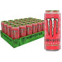 Monster Energy Ultra Sandía, bebida energética sin azúcar, 16 onzas (paquete de 24)