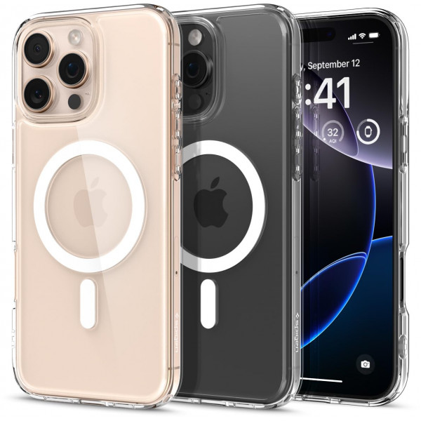 Funda Spigen para iPhone 16 Pro Max, Ultra Hybrid MagFit [Anti-Amarillamiento] [Compatible con Magsafe] - Transparente