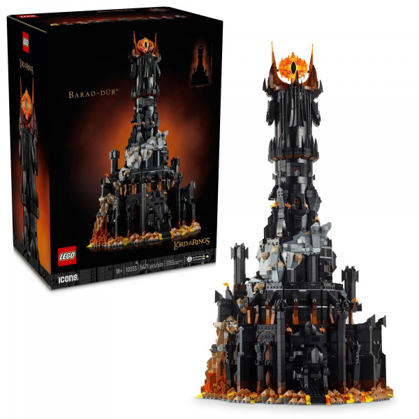 LEGO Icons El Señor de los Anillos Barad-dûr Set de Construcción para Adultos - El Señor de los Anillos Coleccionable para Fans - Incluye 6 Minifiguras - Regalo para Hombres y Mujeres - 10333