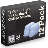 Paquete de 12 filtros de agua para cafeteras Cuisinart de GoodCups - Filtros de agua de carbón de repuesto - Se adapta a todas las máquinas de café Cuisinart