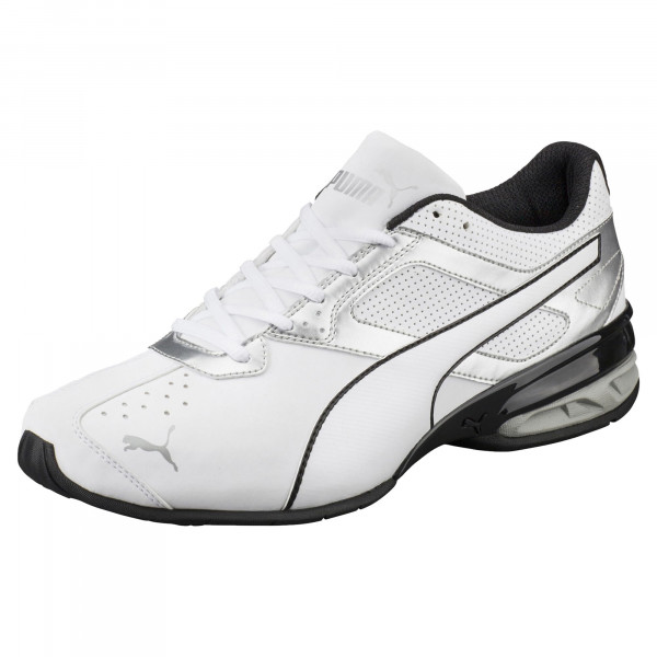 PUMA Zapatillas de entrenamiento cruzado TAZON 6 FM para hombre, Puma White-Puma Silver-Puma Black, 9.5