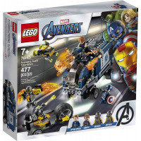 LEGO Marvel Avengers Truck Take-Down 76143 Acción de superhéroe Capitán América y Hawkeye, geniales minifiguras y vehículos (477 piezas)