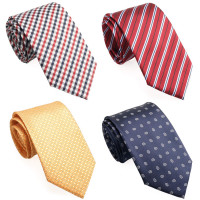 ZENXUS Corbatas largas XXL de 70 pulgadas, corbatas extralargas para hombres grandes y altos, rojo, azul marino, naranja dorado, paquete de 4