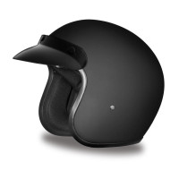 Daytona Helmets Casco abierto para motocicleta Cruiser, negro mate, aprobado por DOT, mediano