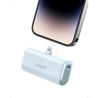 Anker Nano Cargador Portátil para iPhone, con Conector Lightning Certificado MFi Incorporado, Power Bank 5,000mAh 12W, Compatible con iPhone Serie 14/13/12 (Azul)