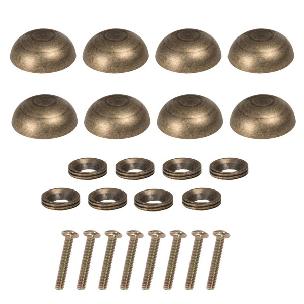 8 tornillos de espejo de latón, tornillos de espejo, tapa, clavos, sujetadores dorados para espejo decorativo, letreros/publicidad, clavos, construcción... (0.591 in, bronce)