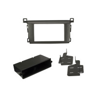 Scosche TA2115B Kit de tablero de instalación de radio de bolsillo doble DIN o DIN simple compatible con Toyota Rav4 2013-2018 selecto - Kit de instalación estéreo para automóvil de posventa - Consulte la guía de ajuste del vehículo en imágenes