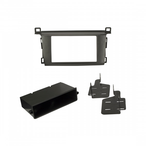Scosche TA2115B Kit de tablero de instalación de radio de bolsillo doble DIN o DIN simple compatible con Toyota Rav4 2013-2018 selecto - Kit de instalación estéreo para automóvil de posventa - Consulte la guía de ajuste del vehículo en imágenes