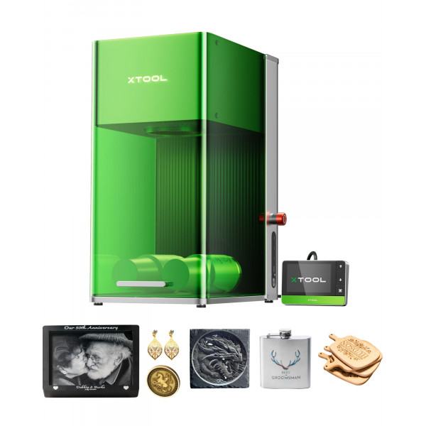 xTool F1 Ultra Grabador láser dual de fibra y diodo de 20 W, grabador y cortador láser ultrarrápido de 10000 mm/s para joyería, metal, madera, cámara inteligente de 16 MP, optimización automática, máquina de grabado 3D