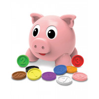 The Learning Journey Aprende conmigo - Números y colores Pig E Bank - Color y número STEM - Enseñanza de juguetes y regalos para niños y niñas de 2 años en adelante, Número de modelo: 208441, 10 monedas de colores