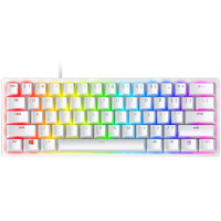 Teclado para juegos Razer Huntsman Mini 60%: interruptores de teclado rápidos - interruptores ópticos con clic - iluminación Chroma RGB - teclas PBT - memoria integrada - Snap Tap - blanco