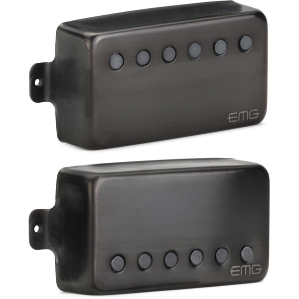 EMG JH James Hetfield Juego de pastillas para guitarra eléctrica, cromo negro cepillado