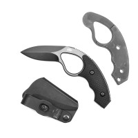 Colonel Blades NCO LowVz - Cuchillo de hoja fija - Acero inoxidable AUS-8 de espiga completa - incluye entrenador moldeado por inyección, clip de transporte para apéndice y funda moldeada por inyección