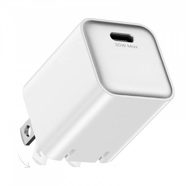 wegear Bloque de Cargador USB C de 30 W, Cargador de Pared Compacto con tecnología GaN III, Cargador rápido Plegable PD3.0 PPS QC4.0 para iPhone 16 15, Galaxy, Pixel, iPad, AirPods, MacBook Air