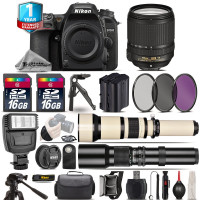 Cámara Nikon D7500 + AF-S 18-140 mm VR - Kit de 3 lentes + Batería adicional + 1 año de garantía
